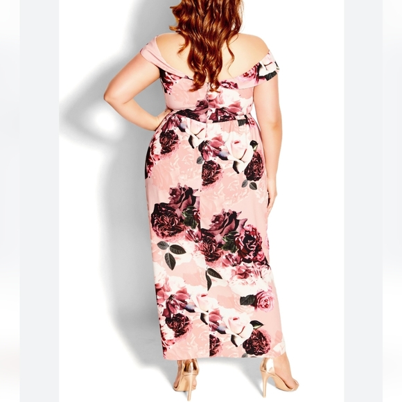 20 Plus Size City Chic Lost in Love Off Shoulder Dress - Picture 2 of 9